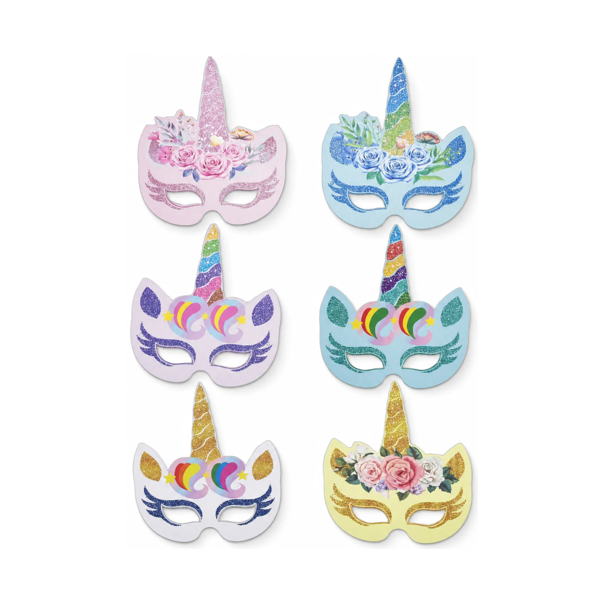 Unicorn Glitter Party Masks