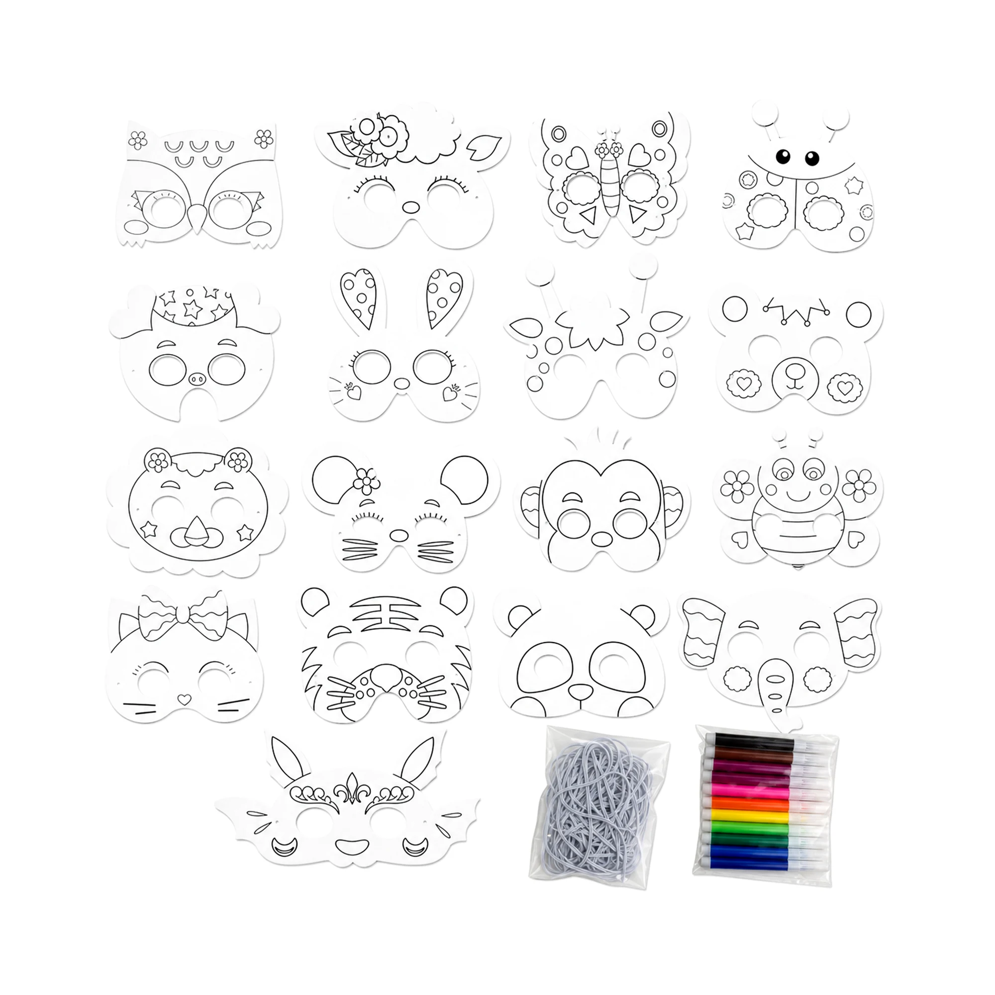 Animal DIY Coloring Masks